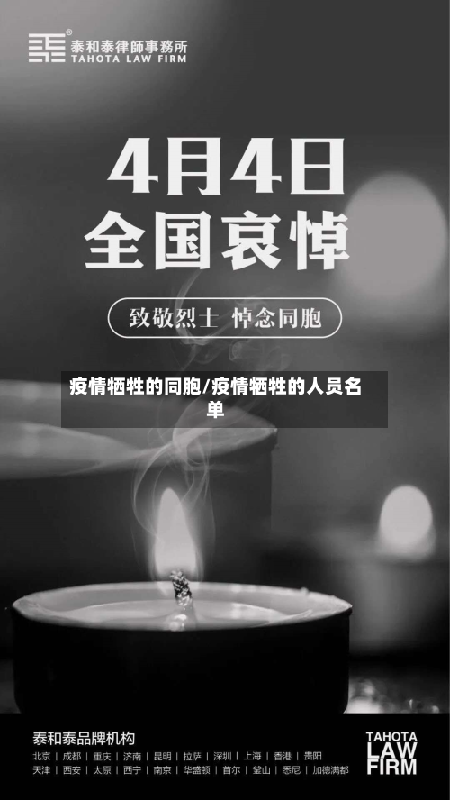疫情牺牲的同胞/疫情牺牲的人员名单