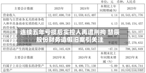 连续五年亏损后实控人再遭刑拘 慧辰股份财务造假旧案引关注