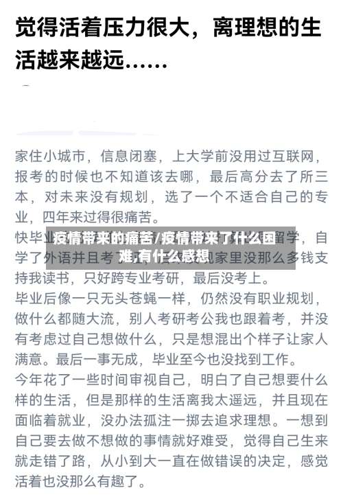 疫情带来的痛苦/疫情带来了什么困难,有什么感想