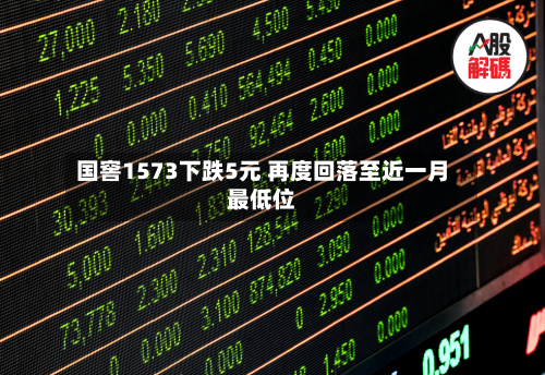国窖1573下跌5元 再度回落至近一月最低位-第2张图片