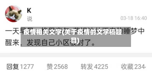 疫情相关文学(关于疫情的文学稿题目)