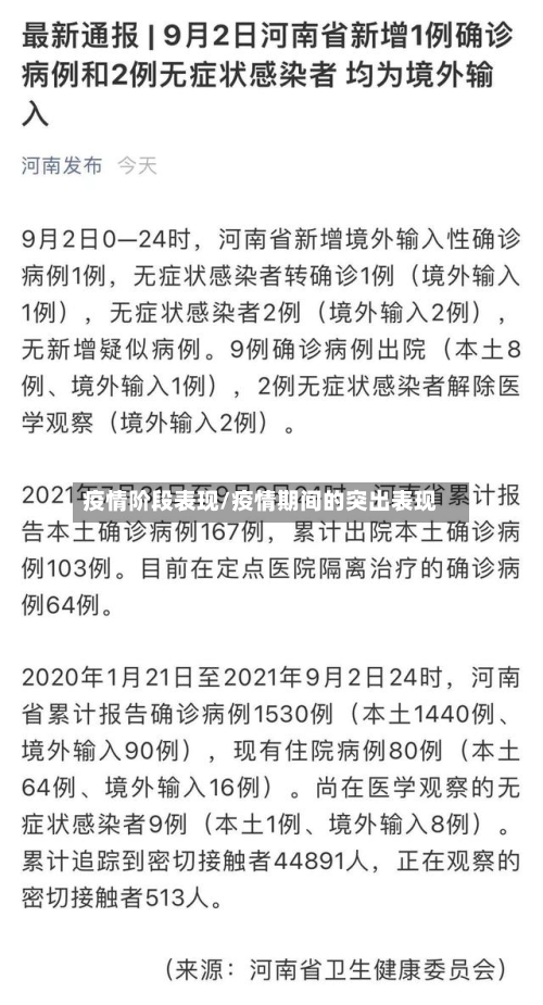 疫情阶段表现/疫情期间的突出表现