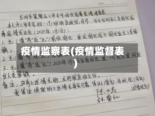 疫情监察表(疫情监督表)