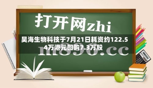 昊海生物科技于7月21日耗资约122.54万港元回购7.3万股