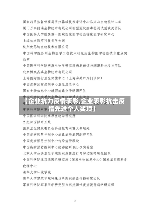 【企业抗力疫情表彰,企业表彰抗击疫情先进个人奖项】-第2张图片