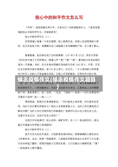 悼念疫情作文(悼念疫情作文题目)-第2张图片