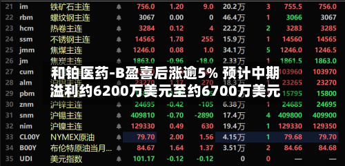 和铂医药-B盈喜后涨逾5% 预计中期溢利约6200万美元至约6700万美元-第2张图片