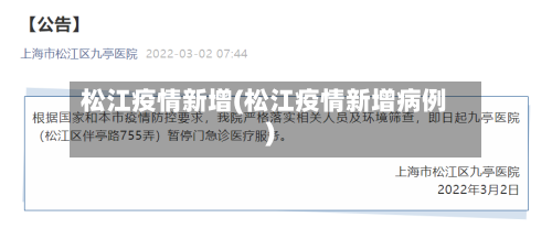 松江疫情新增(松江疫情新增病例)-第2张图片