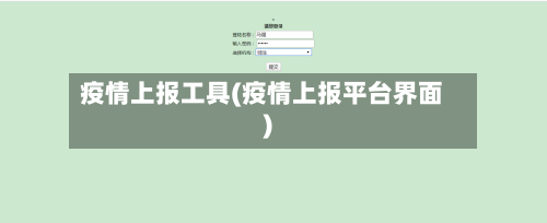 疫情上报工具(疫情上报平台界面)