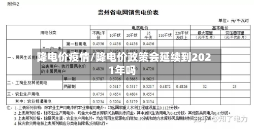 降电价疫情/降电价政策会延续到2021年吗