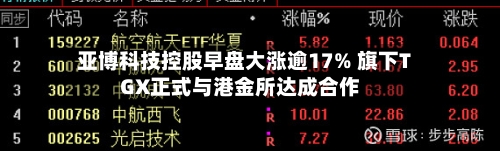 亚博科技控股早盘大涨逾17% 旗下TGX正式与港金所达成合作