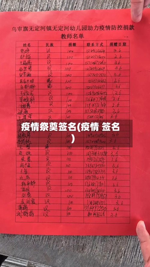 疫情祭奠签名(疫情 签名)