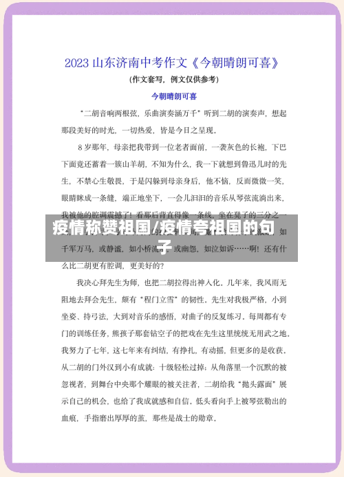 疫情称赞祖国/疫情夸祖国的句子