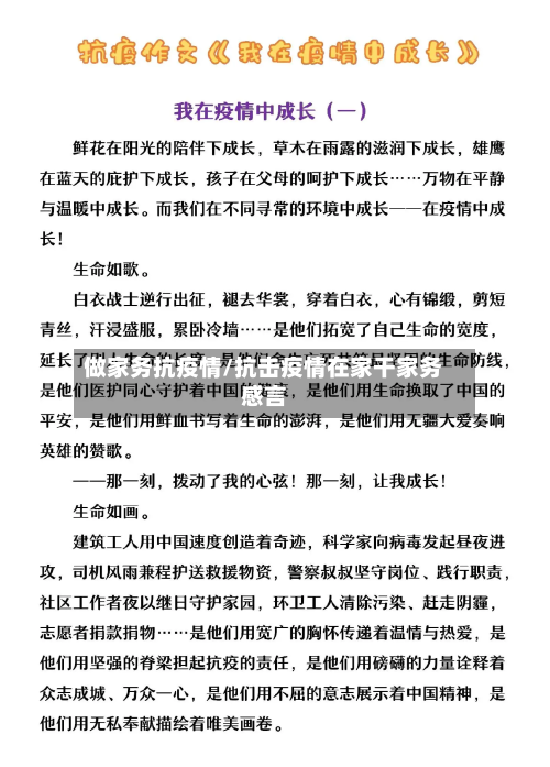 做家务抗疫情/抗击疫情在家干家务感言