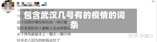 包含武汉几号有的疫情的词条