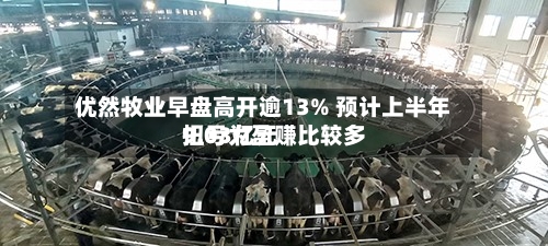 优然牧业早盘高开逾13% 预计上半年扭亏为盈赚比较多
9.03亿元-第2张图片