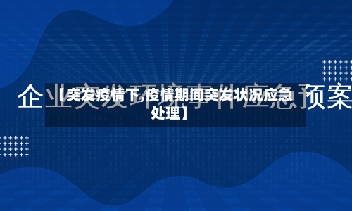 【突发疫情下,疫情期间突发状况应急处理】-第2张图片