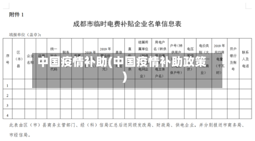 中国疫情补助(中国疫情补助政策)-第3张图片
