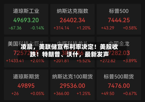 凌晨	，美联储宣布利率决定！美股收跌！特朗普、沃什，最新发声-第3张图片