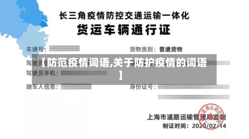 【防范疫情词语,关于防护疫情的词语】