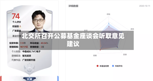 北交所召开公募基金座谈会听取意见建议