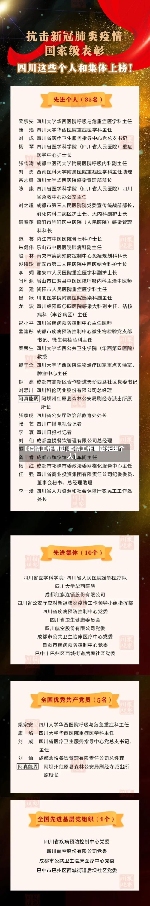 【疫情工作表彰,疫情工作表彰先进个人】-第2张图片