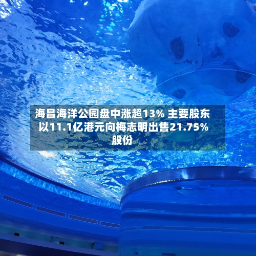 海昌海洋公园盘中涨超13% 主要股东以11.1亿港元向梅志明出售21.75%股份