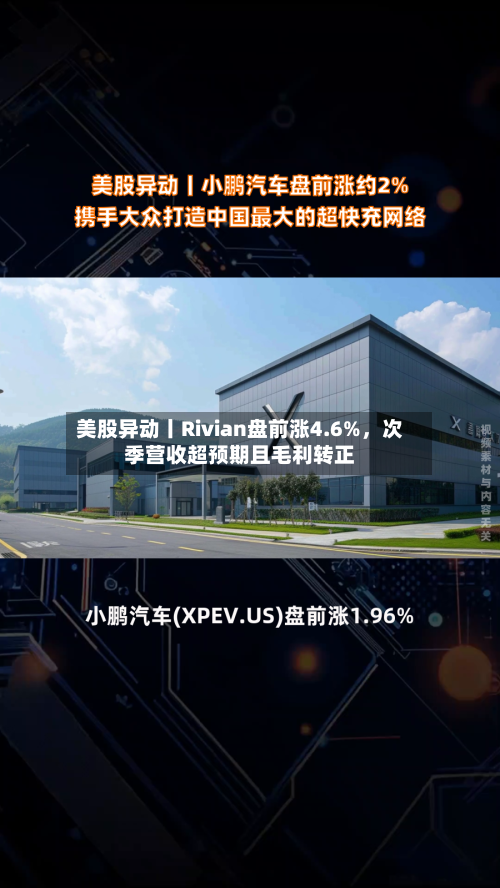 美股异动丨Rivian盘前涨4.6%，次季营收超预期且毛利转正