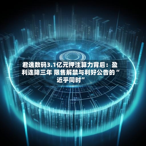 君逸数码3.1亿元押注算力背后：盈利连降三年 限售解禁与利好公告的“近乎同时	”-第2张图片