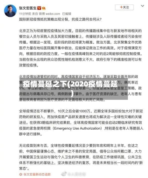 疫情蔓延之下(2020疫情蔓延)-第2张图片