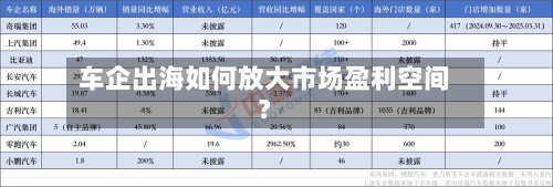 车企出海如何放大市场盈利空间？-第2张图片