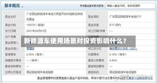 新能源车使用场景对投资影响什么？