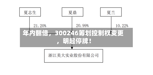 年内翻倍	，300246筹划控制权变更，明起停牌！-第2张图片