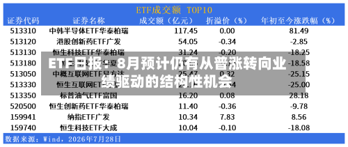 ETF日报:8月预计仍有从普涨转向业绩驱动的结构性机会-第2张图片
