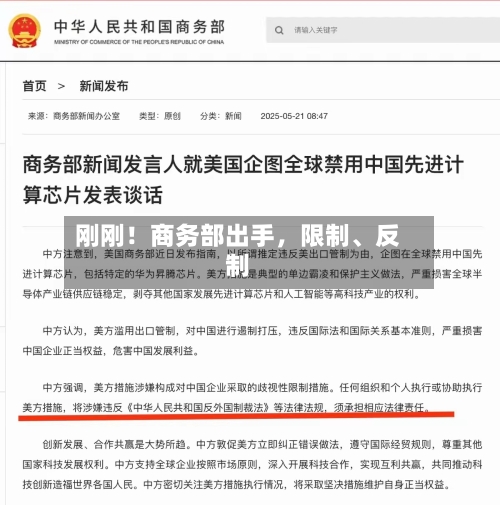 刚刚！商务部出手，限制	、反制-第2张图片