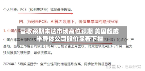 营收预期未达市场高位预期 美国超威半导体公司股价显著下挫