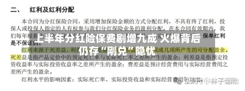 上半年分红险保费剧增九成 火爆背后仍存“刚兑”隐忧-第2张图片