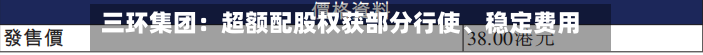 三环集团：超额配股权获部分行使	、稳定费用行动及稳定费用期结束-第2张图片