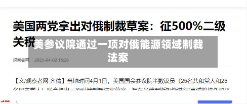 美参议院通过一项对俄能源领域制裁法案-第2张图片