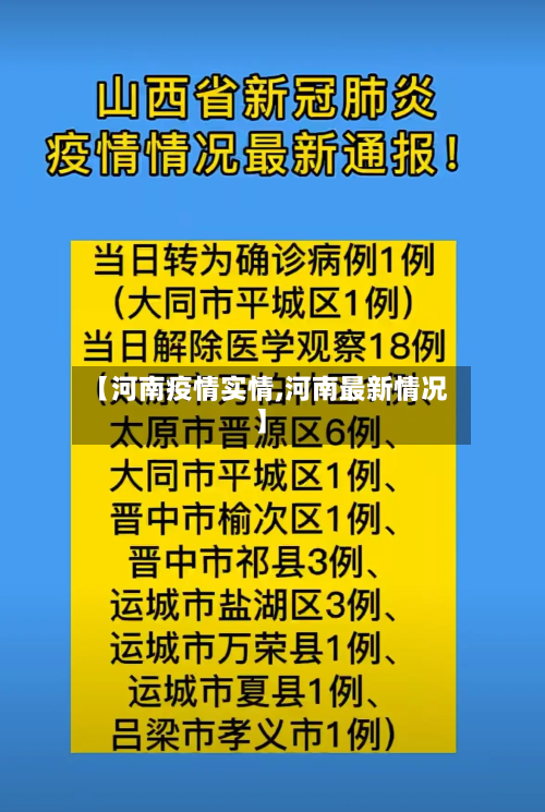 【河南疫情实情,河南最新情况】