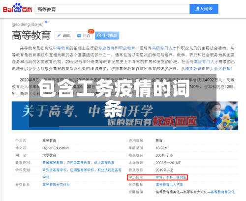 包含工务疫情的词条