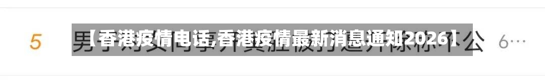 【香港疫情电话,香港疫情最新消息通知2026】-第2张图片