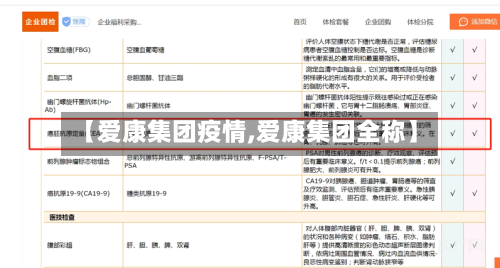 【爱康集团疫情,爱康集团全称】
